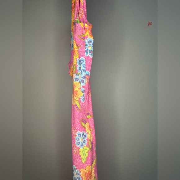 Vintage Y2K Sigrid Olsen Sport Pink Floral Sleeveless Midi Dress Women 8 Easter - Picture 6 of 10